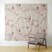 Tenture Romantic Botanical Wall Tapestry – Heart Blossom (En situation (horizontale))