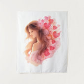 Tenture Romantic Floral Portrait Soft Valentine Love Art (Devant)