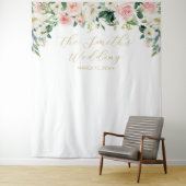 Tenture Romantic Floral Wedding Backdrop (En situation)