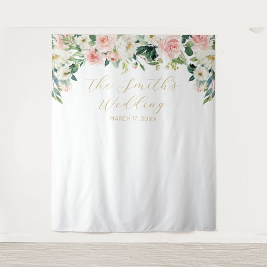 Tenture Romantic Floral Wedding Backdrop (Devant)