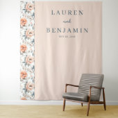 Tenture Romantic Peach Floral (En situation)