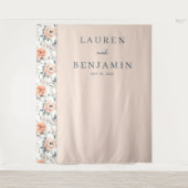 Tenture Romantic Peach Floral (Devant)