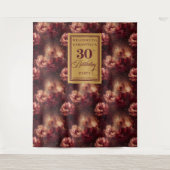Tenture Romantique Blush Bourgogne or 30e anniversaire ban (Devant)