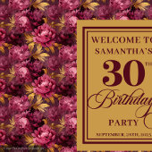 Tenture Romantique Bourgogne Blush Gold Boho 30e anniversa