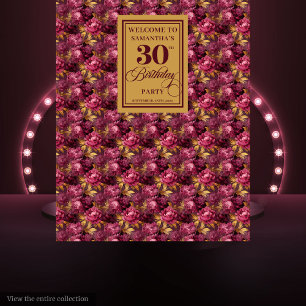Tenture Romantique Bourgogne Blush Gold Boho 30e anniversa