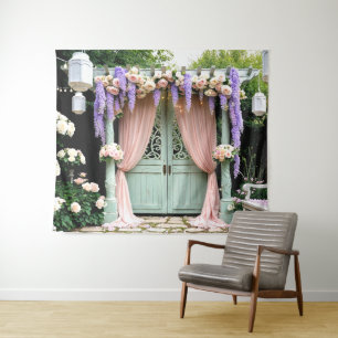 Tenture Romantique Mariage de jardin Contexte