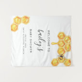 Tenture ROMY Honey Bumble Bee Rustic Baby shower Bienvenue (Devant (Horizontal))