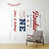 Tenture Rookie Baseball 1st Birthday Photo Backdrop (En situation (horizontale))