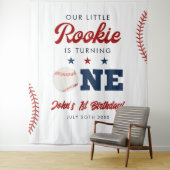 Tenture Rookie Baseball 1st Birthday Photo Backdrop (En situation)