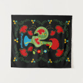 Tenture Rooster portugais de la chance en vert (Devant (Horizontal))