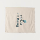 Tenture Rooted Yet Rising Minimal Motivational Wall Tapest (Devant (Horizontal))