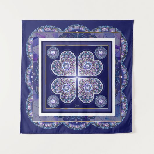 Tenture Rosace bleue (Devant)