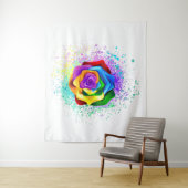 Tenture Rose arc-en-ciel coloré (En situation)