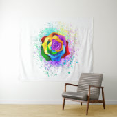 Tenture Rose arc-en-ciel coloré (En situation (horizontale))