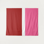 Tenture Rose Blanc Marron Rouge Bloc De Couleur (Devant (Horizontal))