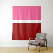 Tenture Rose Blanc Marron Rouge Bloc De Couleur (En situation)