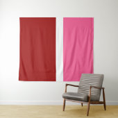 Tenture Rose Blanc Marron Rouge Bloc De Couleur (En situation (horizontale))