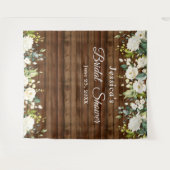 Tenture Rose blanche Fête des mariées Chic Photo Booth fon (Devant (Horizontal))