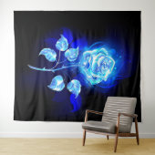 Tenture Rose bleu brûlant (En situation (horizontale))