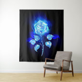 Tenture Rose bleu brûlant (En situation)