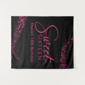 Tenture Rose chaud et Black Sweet 16 fond (Devant (Horizontal))