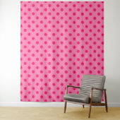Tenture Rose Chaud Sur Pois Rose Design Motif (En situation)