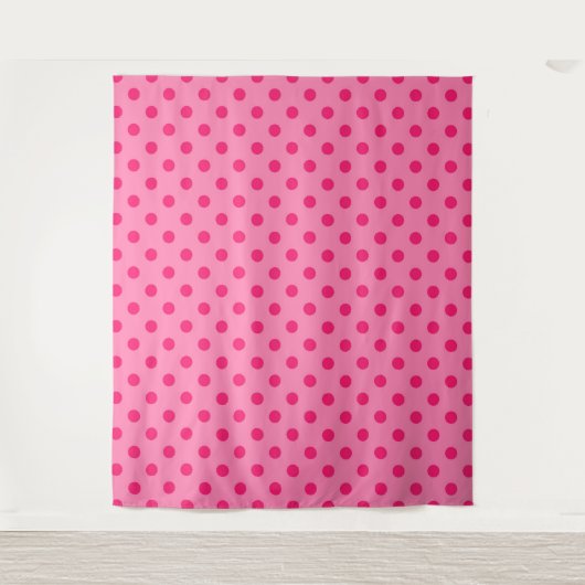 Tenture Rose Chaud Sur Pois Rose Design Motif (Devant)