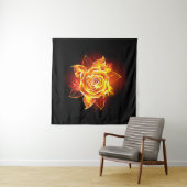 Tenture Rose de feu en fleurs (En situation (horizontale))