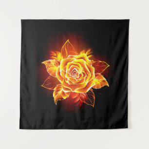 Tenture Rose de feu en fleurs