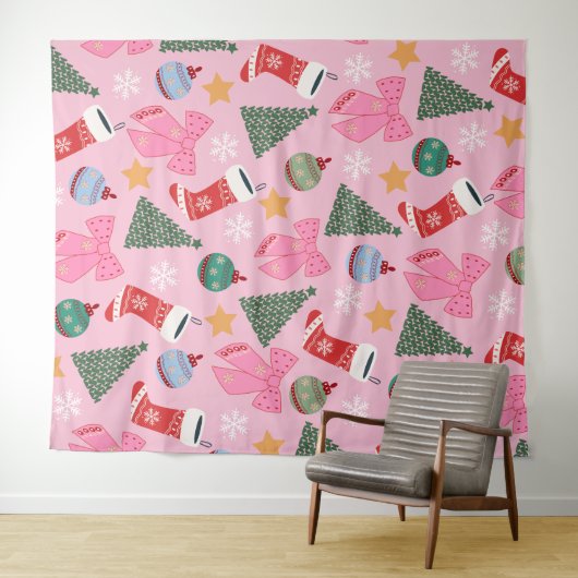 Tenture Rose de Noël mignon (En situation (horizontale))