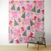 Tenture Rose de Noël mignon (En situation)