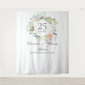 Tenture Rose Garland 25e anniversaire Photo Booth Backdrop (Devant)