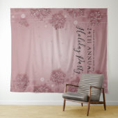 Tenture Rose Gold Backdrop Corporate Holiday Party Hiver (En situation (horizontale))