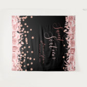 Tenture Rose Gold Black Sweet 16 Parties scintillant Confe (Devant (Horizontal))
