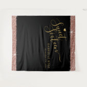 Tenture Rose Gold Black Sweet 16 Parties scintillant Confe (Devant (Horizontal))
