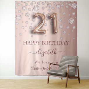 Tenture Rose gold blush diamants amis 21 ans
