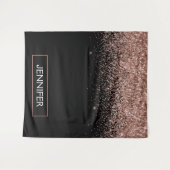 Tenture Rose Gold Blush Parties scintillant rose Monogramm (Devant (Horizontal))