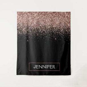 Tenture Rose Gold Blush Parties scintillant rose Monogramm