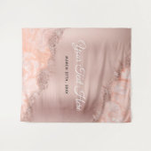 Tenture Rose Gold Blush Rose Agate Geode Pailletés Mariage (Devant (Horizontal))