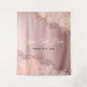 Tenture Rose Gold Blush Rose Agate Geode Pailletés Mariage (Devant)