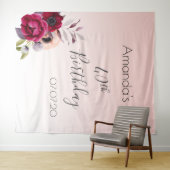 Tenture rose gold blush rose florale 40e anniversaire (En situation (horizontale))