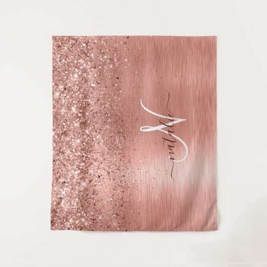 Tenture Rose Gold brossé Parties scintillant métallique No (Devant)