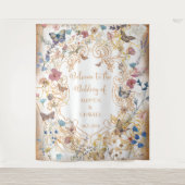 Tenture Rose Gold Butterfly Garden Mariage (Devant)