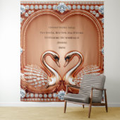 Tenture Rose gold Cygne Conception de l'arche de mariage d (En situation)