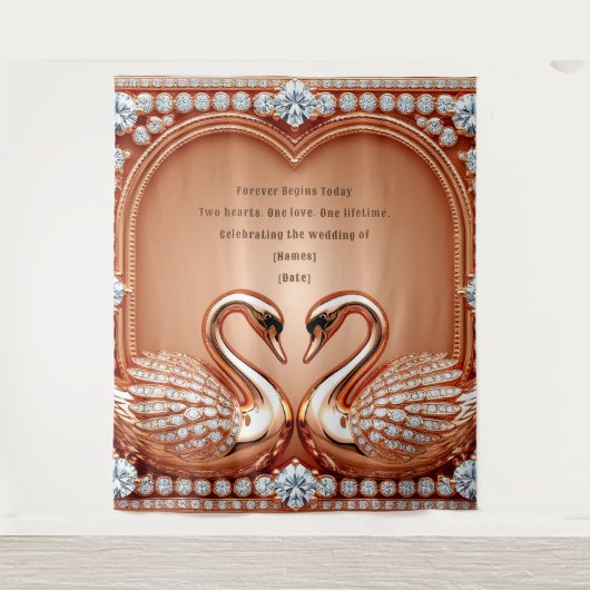 Tenture Rose gold Cygne Conception de l'arche de mariage d (Devant)