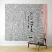 Tenture Rose Gold Drivers Silver Parties scintillant Maria (En situation (horizontale))