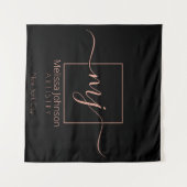 Tenture Rose Gold Élégant sur Noir (Devant (Horizontal))