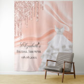 Tenture Rose gold et blanc robe de mariée nom douche de ma (En situation)