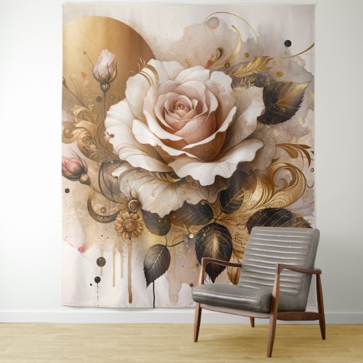 Tenture Rose Gold et Cashmere (En situation)