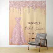 Tenture rose gold glitter drips glamour de mariage (En situation)